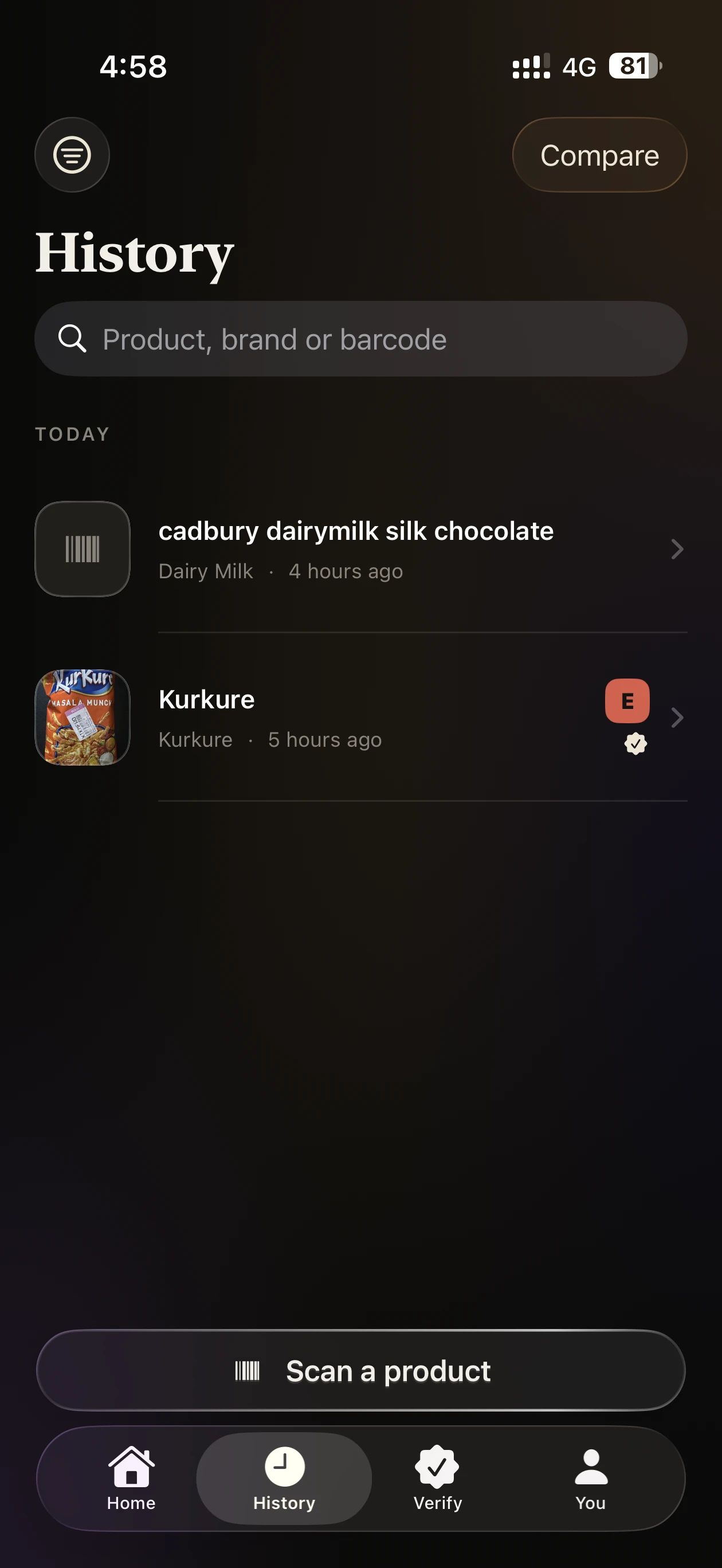 Scan History & Compare