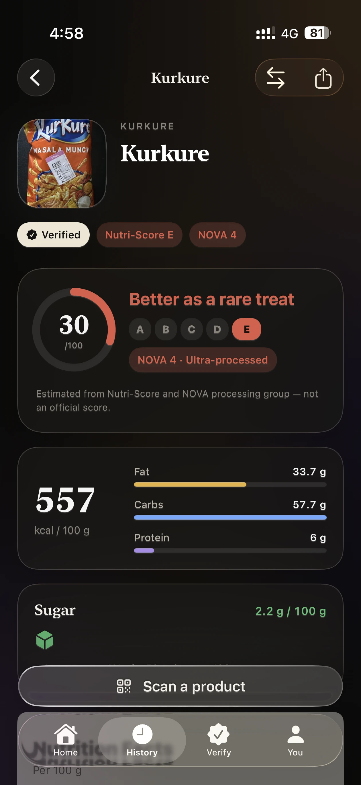 Product Score & Breakdown